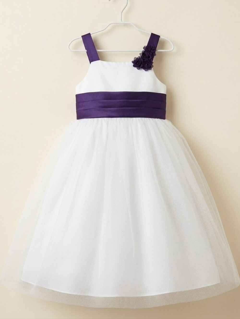 Alfred Angelo Ivory and Purple baby girl Tule Formal dress fits 18M